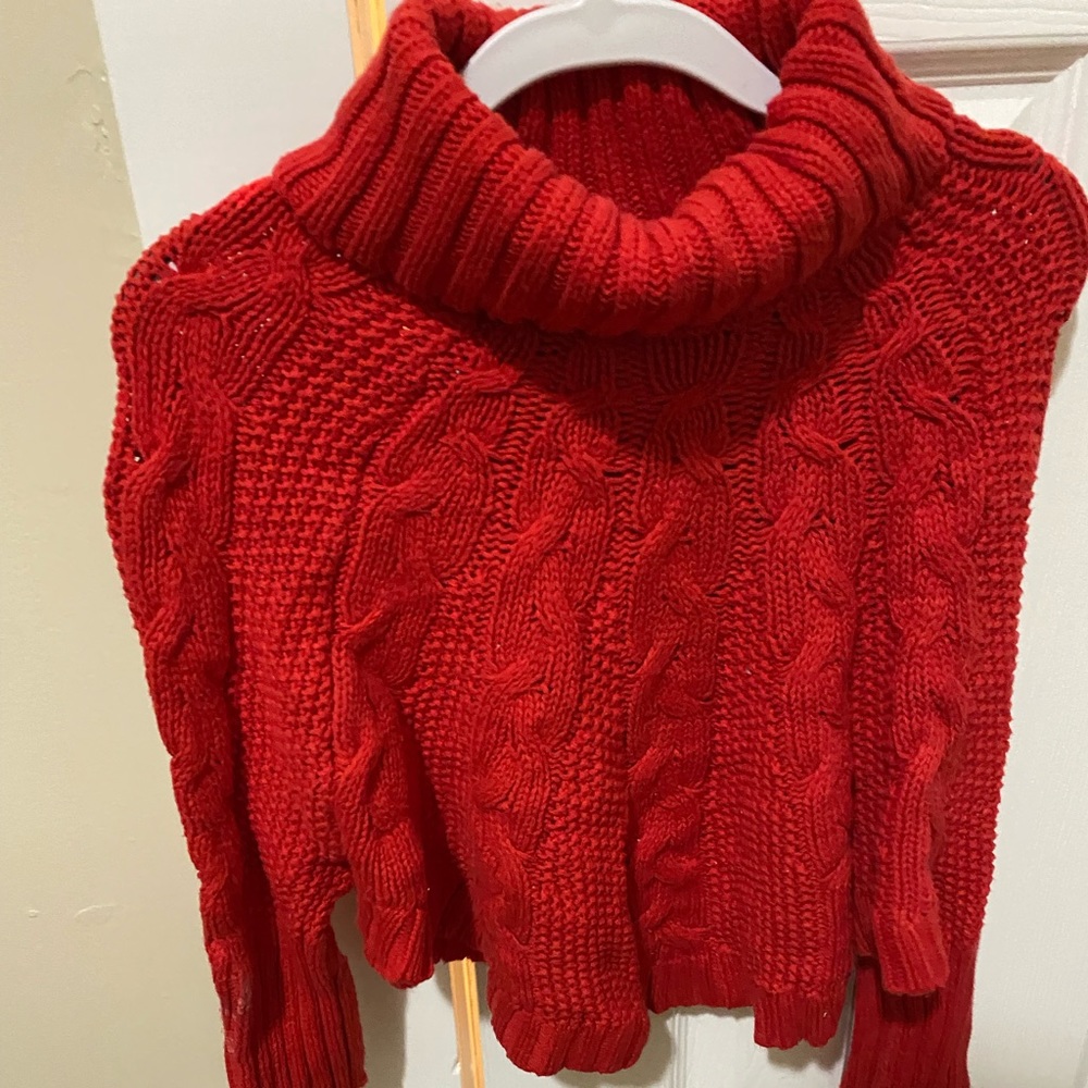 Red long sleeve sweater